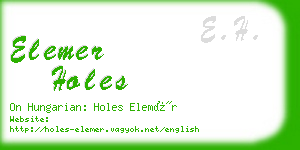 elemer holes business card